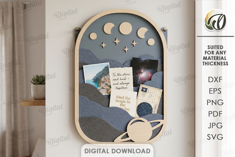 3D Felt Memory Organizer Laser Cut. Wall Home Decor SVG
