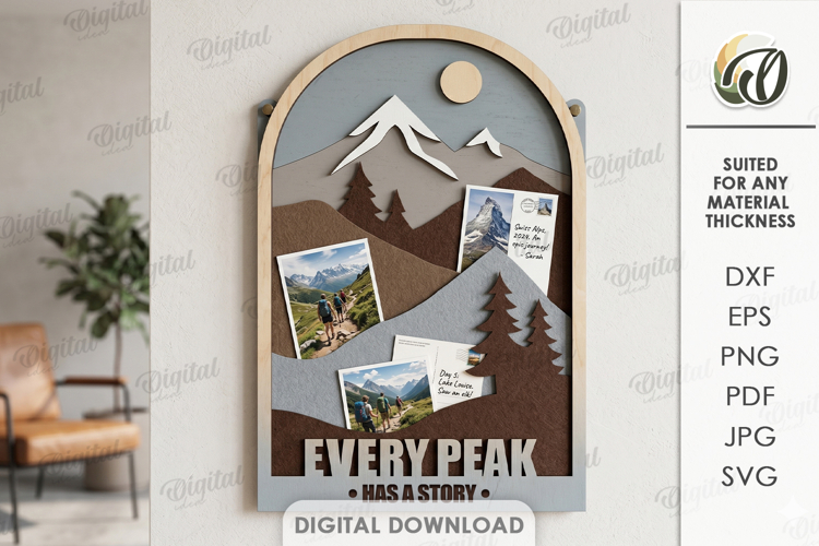 3D Felt Memory Organizer Laser Cut. Wall Home Decor SVG