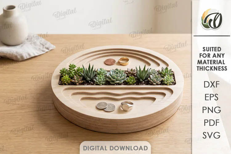 Layered Topographic Valet Tray Laser Cut. Catchall Tray SVG