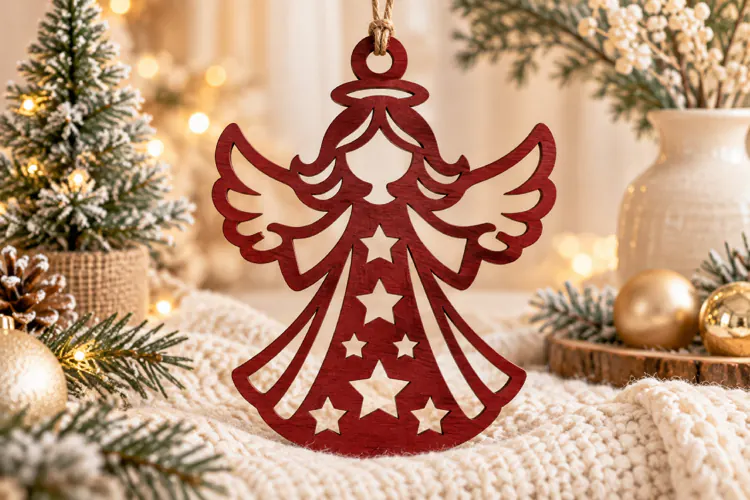 Angel Christmas Ornament SVG Laser Cut