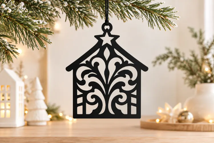 Ornate Christmas Ornament SVG Laser Cut File