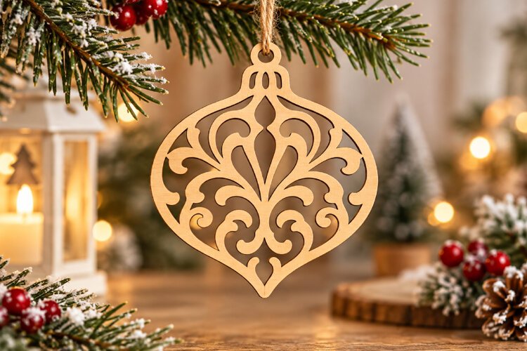 Laser Cut Christmas Ornament example image 1