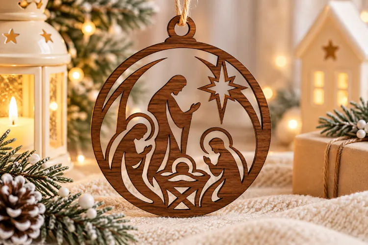 Jingle Bells Christmas Ornament Laser Cut SVG