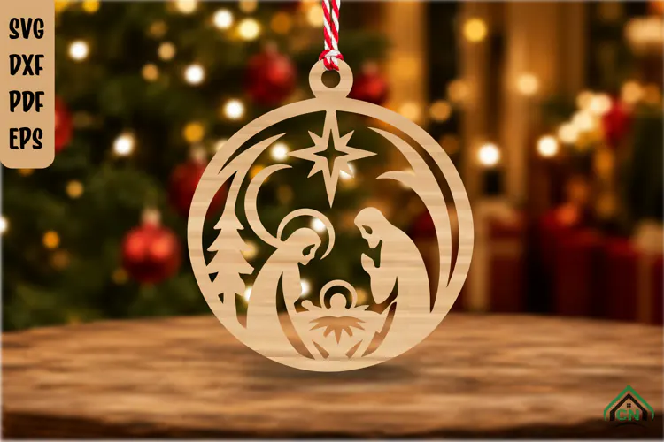 Nativity Christmas Ornament SVG Laser Cut File