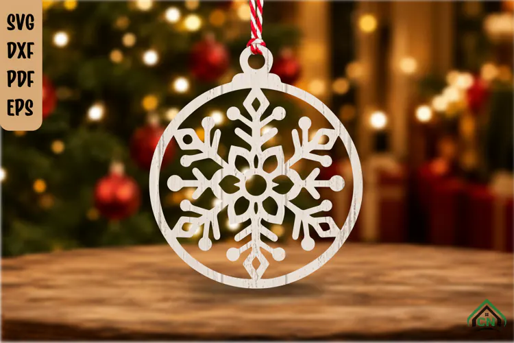 Scandinavian Snowflake Ornament SVG Laser Cut File