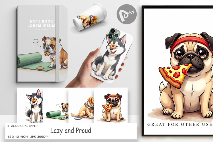 Anti-Fitness Dog Digital Paper