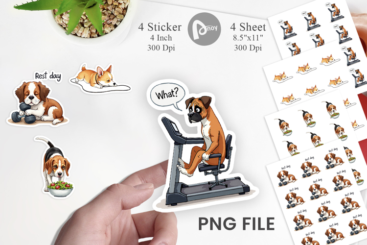 Anti-Fitness Dog Sticker