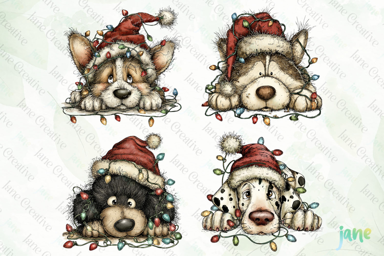 Lazy Christmas Dog Clipart