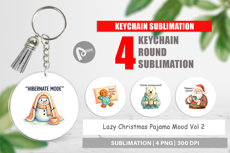 Keychain Lazy Christmas Pajama Mood Quotes