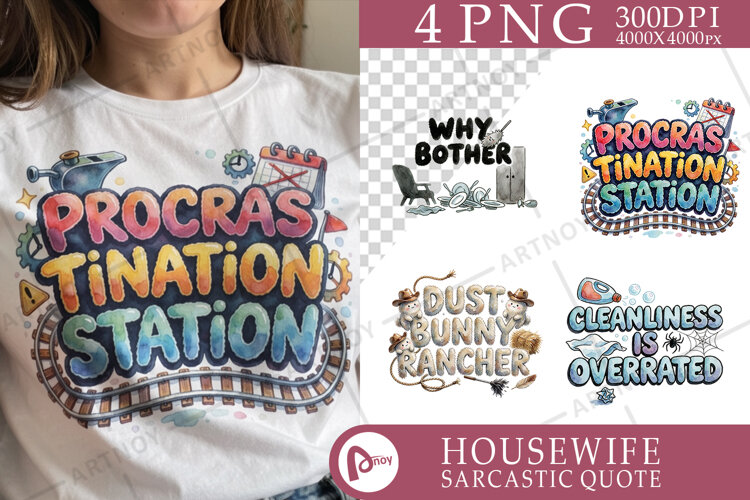 Lazy Housework Boycott Sublimation example image 1