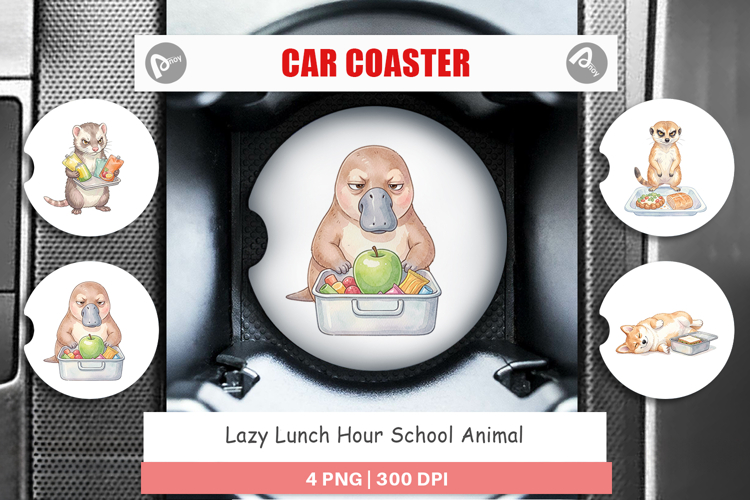 Lazy Lunch Hour Animal Car Coaster