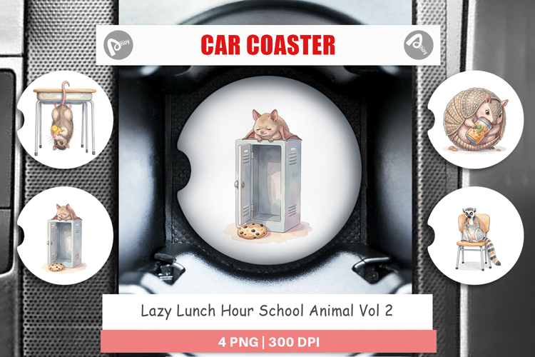 Lazy Lunch Hour Animal Car Coaster