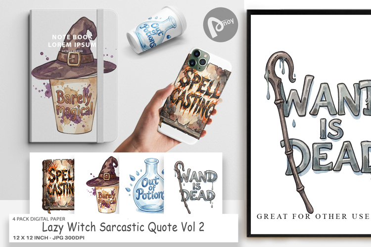 Lazy Witch Sarcastic Quote Digital Paper