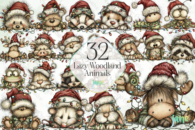 Lazy Christmas Woodland Animals Bundle