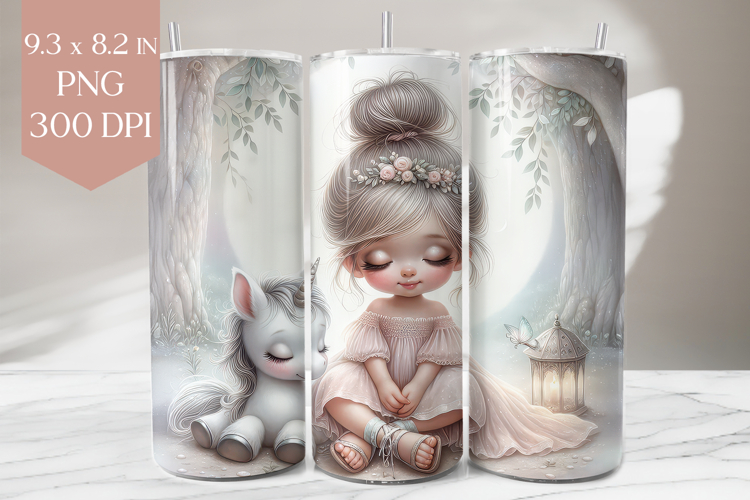 Peaceful Girl   Unicorn Tumbler Wrap