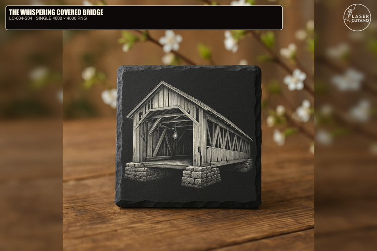 Whispering Covered Bridge Halloween PNG | Laser Engraving