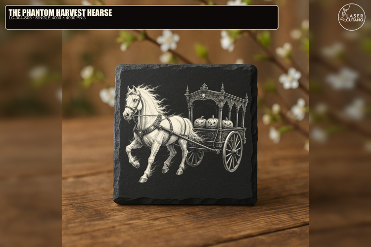 Phantom Harvest Hearse Halloween PNG | Laser Engraving