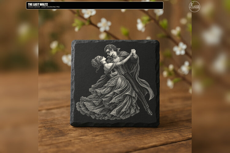 Last Waltz Gothic Laser Engraving PNG example image 1