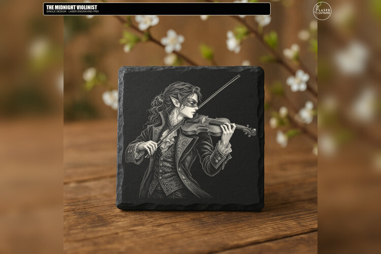 Midnight Violinist Gothic Engraving PNG example image 1