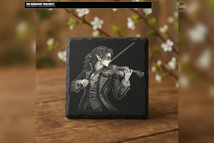 Midnight Violinist Gothic Engraving PNG