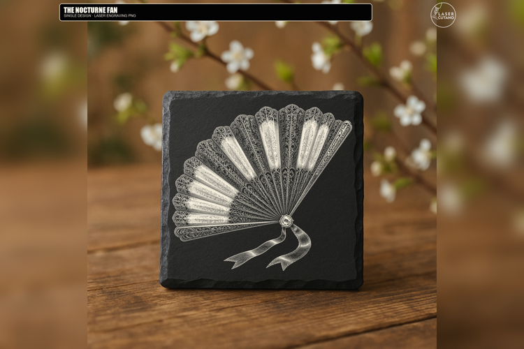 Nocturne Fan Gothic Laser Engraving PNG