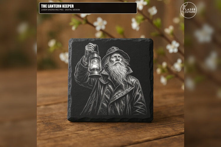 The Lantern Keeper - Laser Engraving PNG example image 1