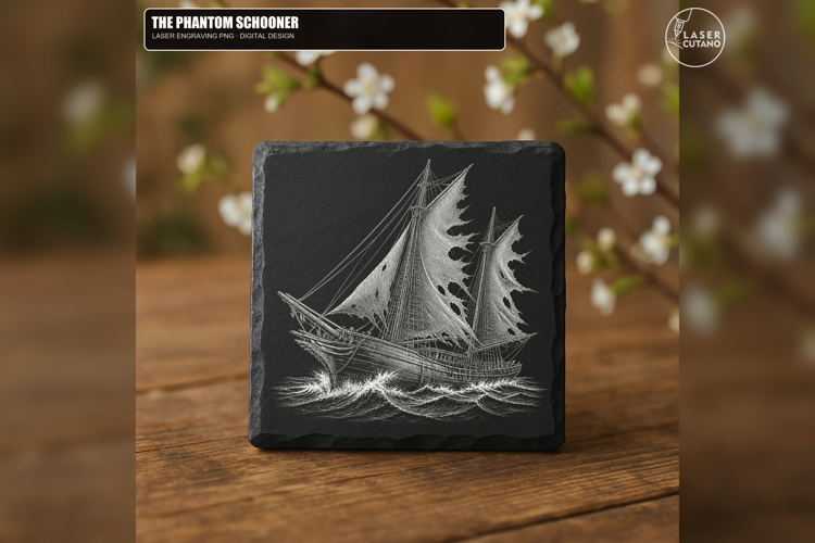 The Phantom Schooner - Laser Engraving PNG