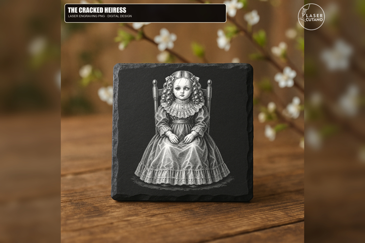 The Cracked Heiress - 1 Laser Engraving PNG Design