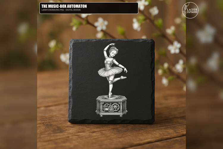 The Music-Box Automaton - 1 Laser Engraving PNG Design