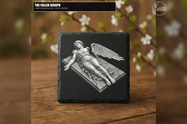 The Fallen Seraph - 1 Laser Engraving PNG Design