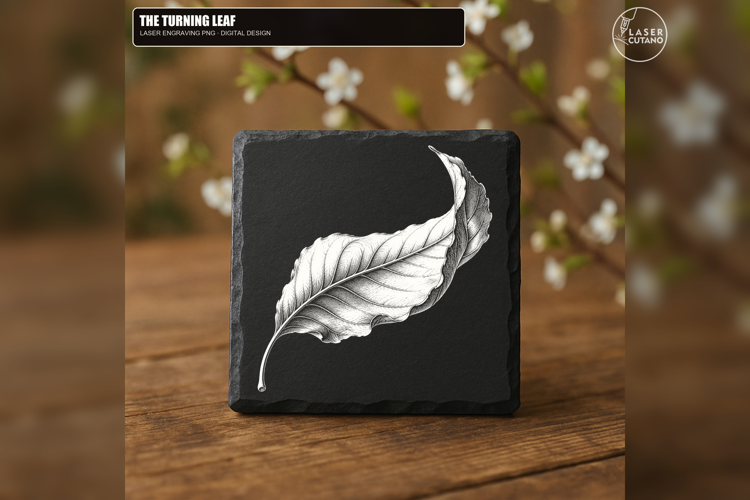 Falling Turning Leaf Laser Engraving PNG