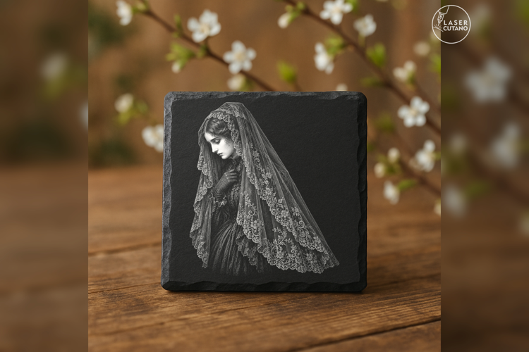 The Veiled Mourner Victorian Gothic Laser Engraving PNG