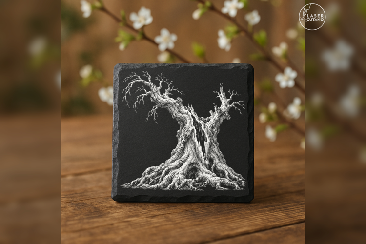 The Lightning-Split Yew Gothic Laser Engraving PNG