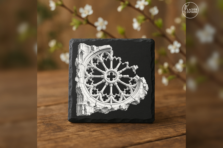 The Rose of Ruin Gothic Laser Engraving PNG