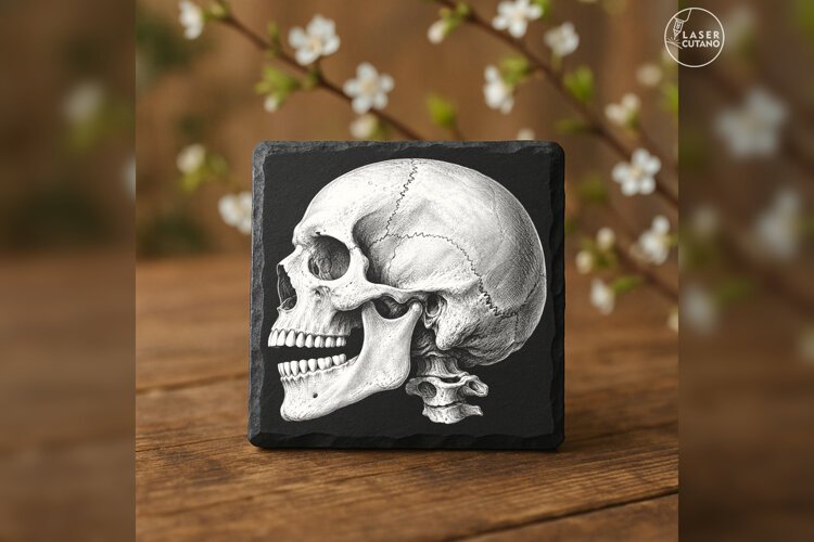 The Silent Profile Anatomy Laser Engraving PNG example image 1