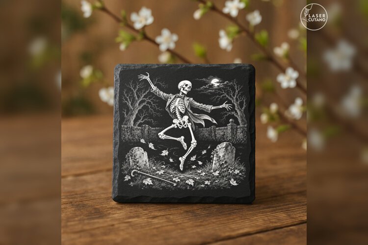 The Graveyard Reel Vintage Halloween Laser Engraving PNG example image 1