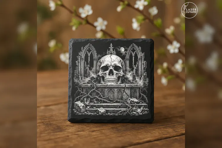 The Ossuary Throne Gothic Halloween Laser Engraving PNG