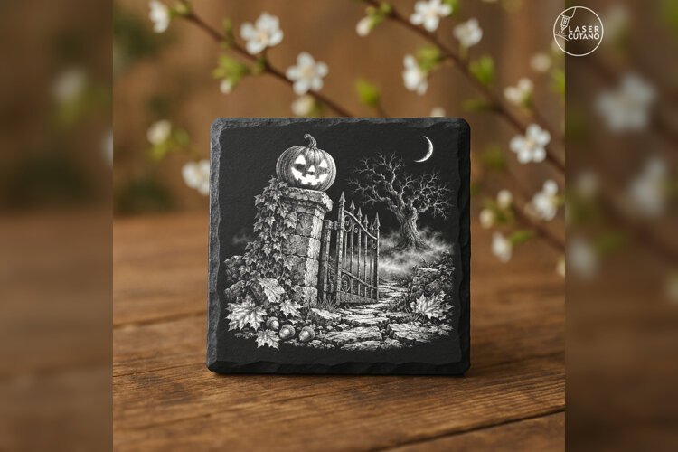 The Gatekeeper Grin Pumpkin Halloween Laser Engraving PNG example image 1