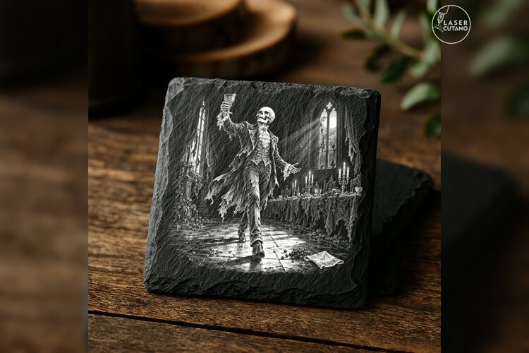 The Grand Toast Gothic Skeleton Laser Engraving PNG example image 1