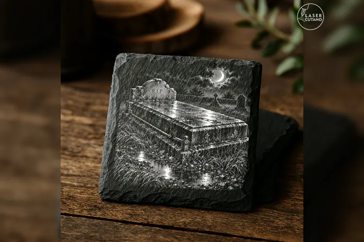 The Rain-Ledger Tomb Halloween Cemetery Engraving PNG