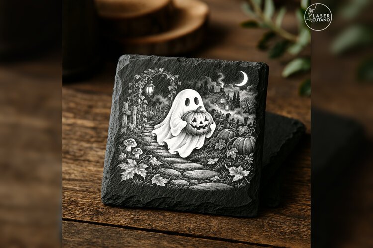 The Pumpkin Courier Cute Spooky Halloween Laser Engraving PN example image 1