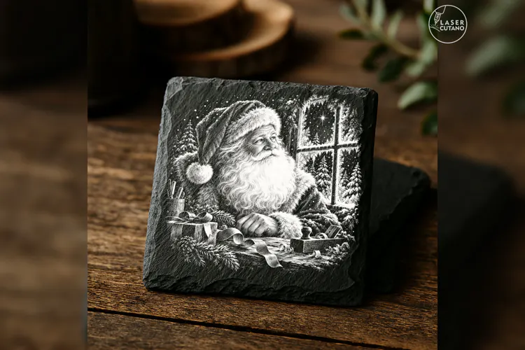 Northstar Portrait Santa Christmas Laser Engraving PNG