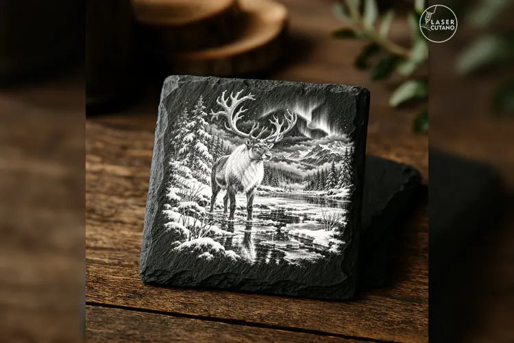 Frostcrown Sentinel Reindeer Forest Christmas Laser PNG