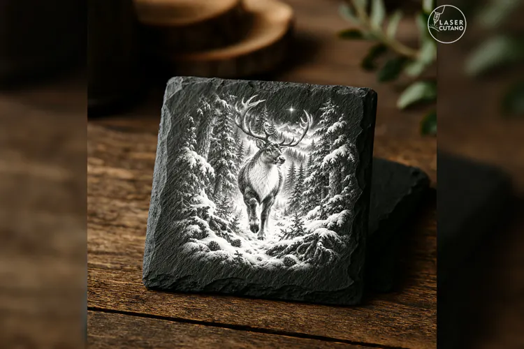 Firshadow Crossing Reindeer Forest Christmas Laser PNG