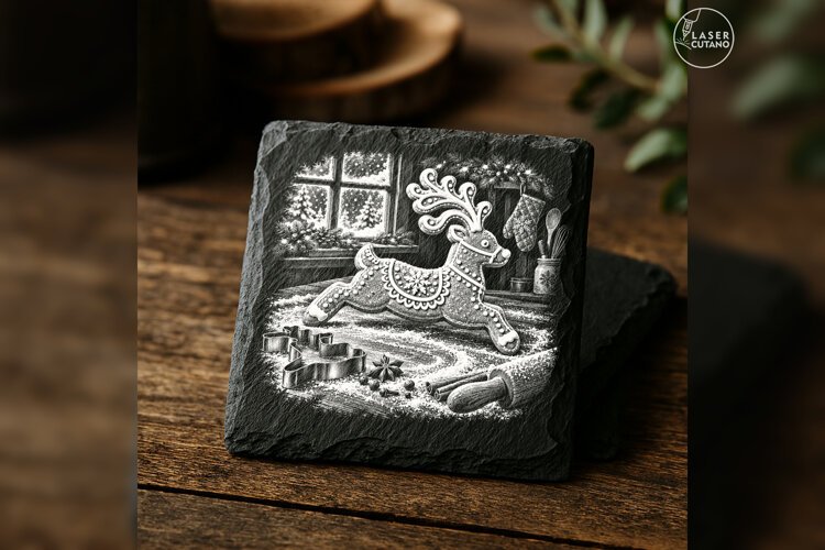 The Icing-Antler Reindeer Christmas Engraving PNG example image 1
