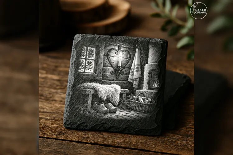 The Hearthwall Candle Nordic Christmas Laser Engraving PNG