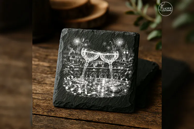 The Midnight Toast New Year Celebration Laser Engraving PNG