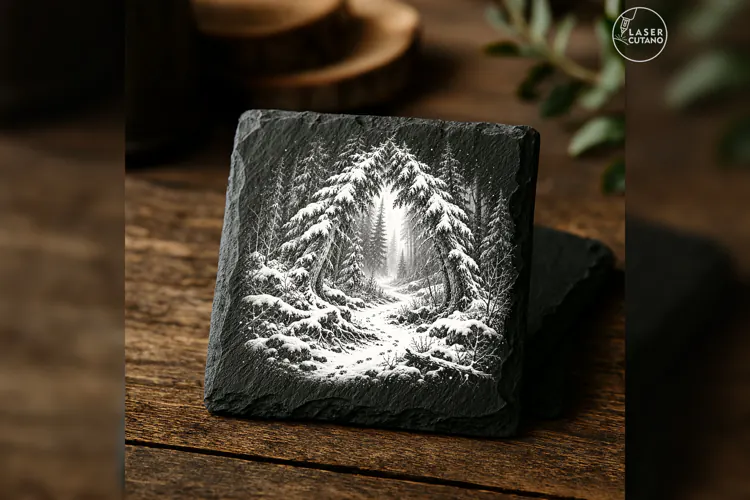 The Snowbound Forest Gate Winter Nature Laser Engraving PNG