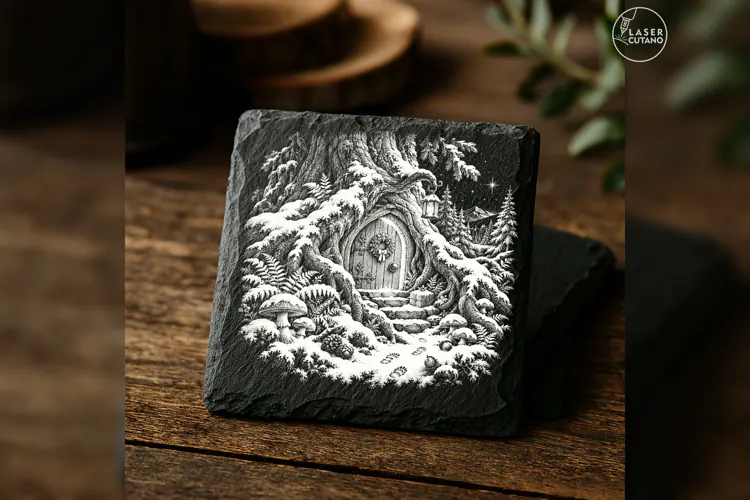 Root-House Christmas Door Laser Engraving PNG