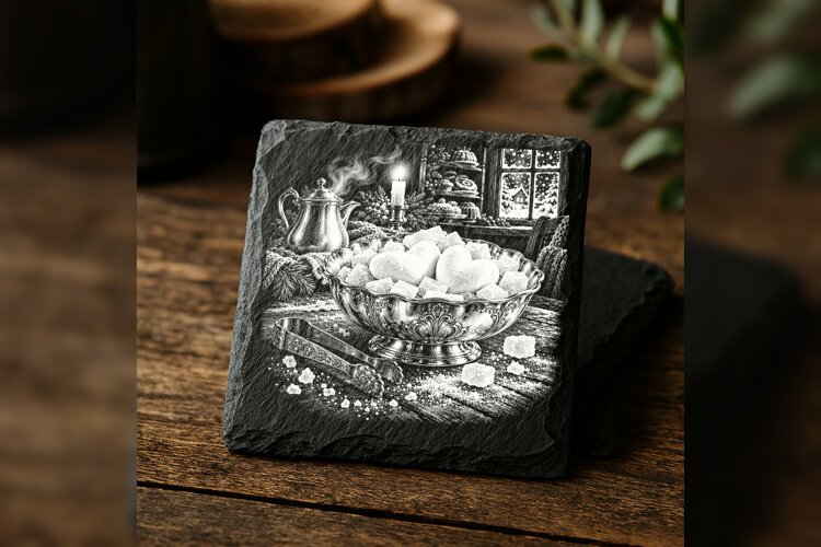 The Marshmallow Heart Bowl Winter Drink Laser Engraving PNG example image 1